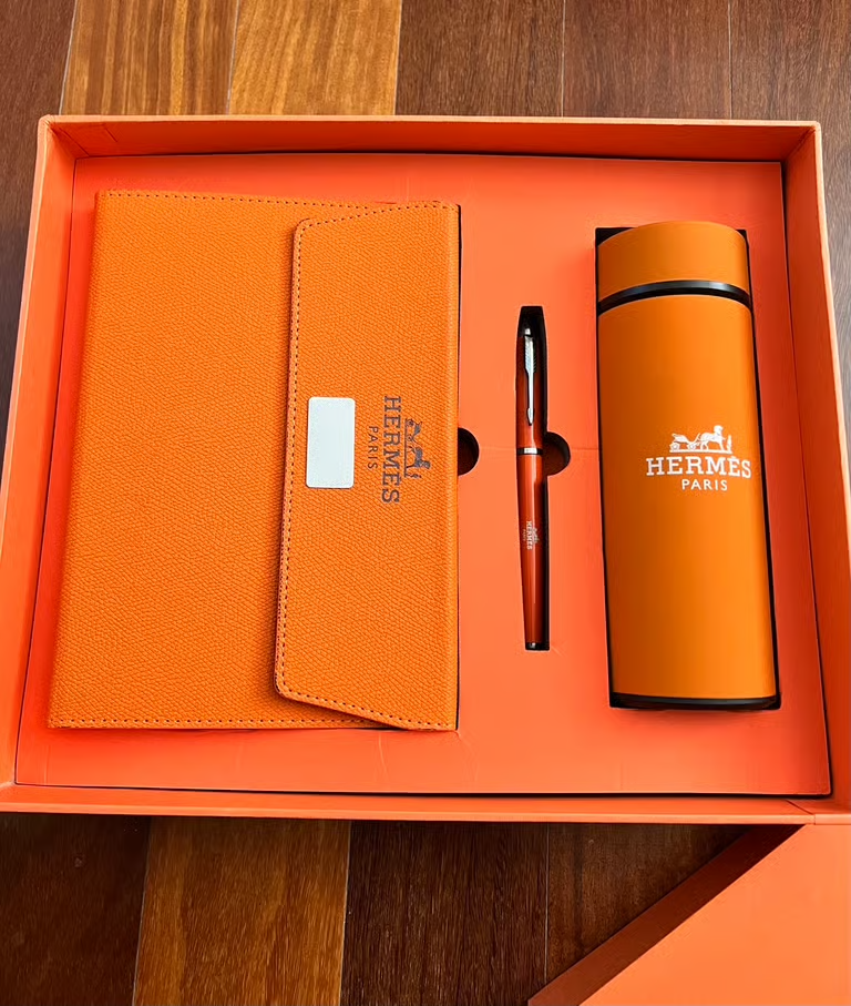 Hermes Notebook & Thermos Gift Set